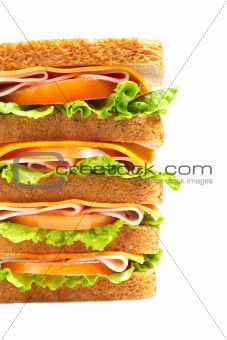 Healthy ham big sandwich