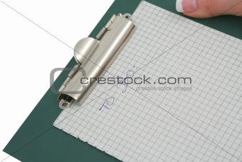 TO DO list stuck to a clipboard