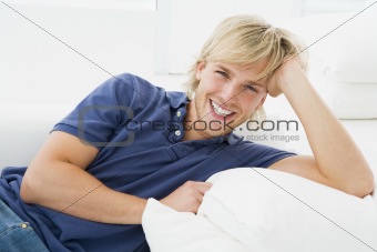 Young man relaxing at home