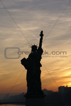 Silhouette of the Statue of Liberty