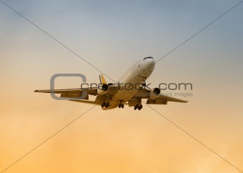 Cargo jet landing
