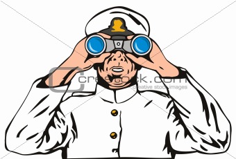 Captain with binoculars
