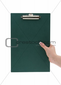 hand with clipboard