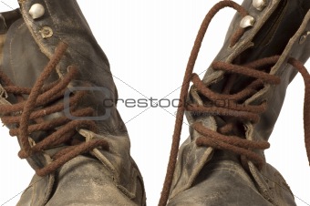 Old Leather Boots - Close Up