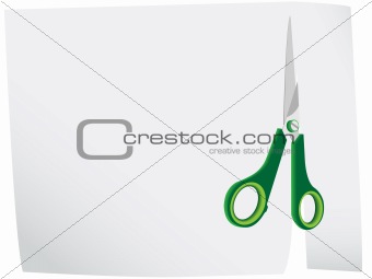 Scissors cut a background f