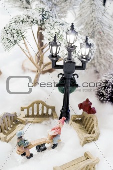 christmas scene in miniature