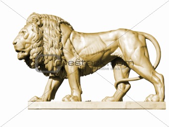 Lion statue 3, gold
