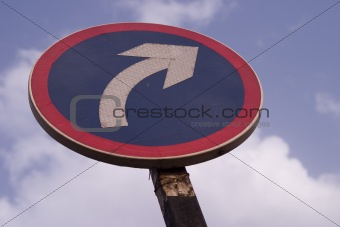 Low angle view of a road sign