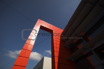 Red Architecture Sky Blue