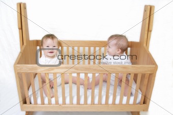 Baby Twins in Crib