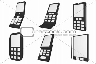 Mobile Phones Icons and Types Set