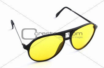 glasses for night driving on white background