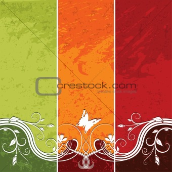 Floral and Stained Background