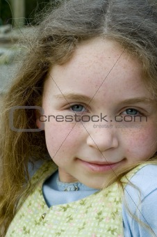 closeup of girl with freckles