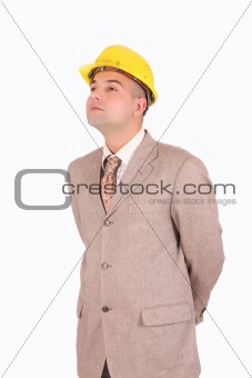 A Businessman looking up 