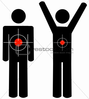 man with target on his back