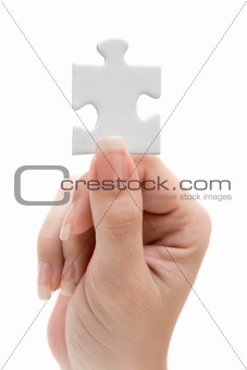 Holding a Blank Jigsaw Piece