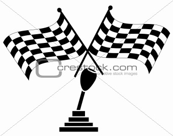 checkered flag with stick shift