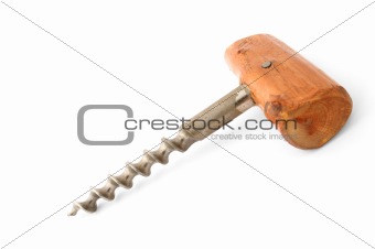 vintage cork-screw on white