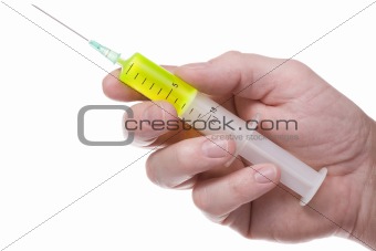 Hand with syringe 1
