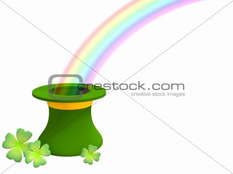 The rainbow growing from a green hat 