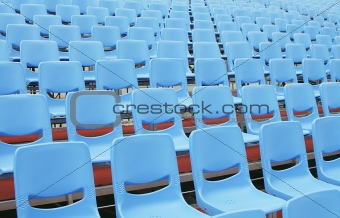 Empty Blue Seats in Open Air