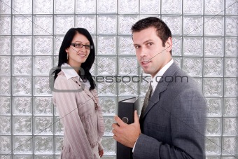 Business woman and man