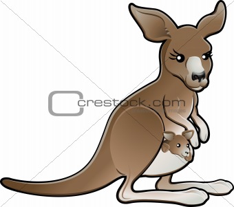Cute Vector Kangaroo Illustration