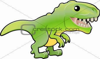 Cute tyrannosaurus rex dinosaur illustration