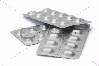 isolated pills on white background