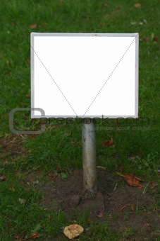 blank lawn signpost