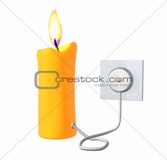 The yellow 3d candle included in the electric socket