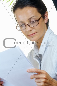 woman with papers