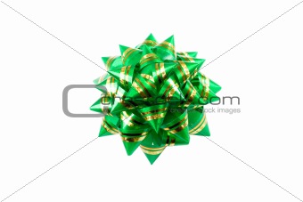Green bow   isolated on white background