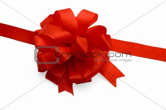 Red bow ,isolated on white background