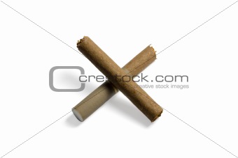 Cigarette forming cross.