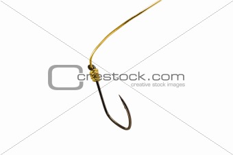 Fishing hook on golden rope 