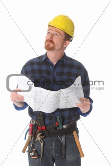 construction worker wonderfully looking up