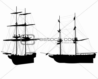 OLD SHIPS SILHOUETTES