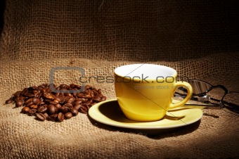cup of coffee and beans  (RV)