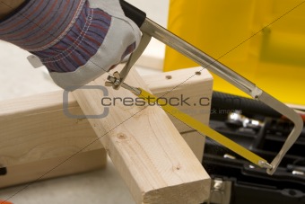 man cutting board