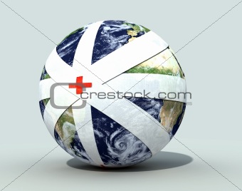 earth globe bandaged