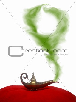 Smoking Genie Lamp