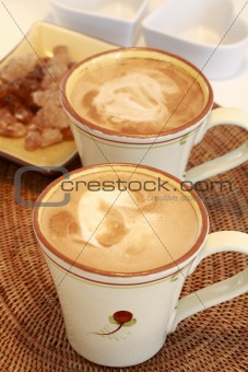 Delicious coffee with milk