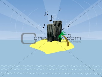 Musical Vector City Illustration