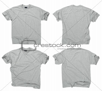 Blank grey t-shirts front and back