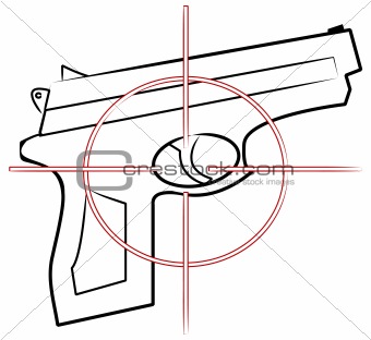 gun with cross hair target