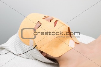 body care series. facial mask electrophoresis procedure