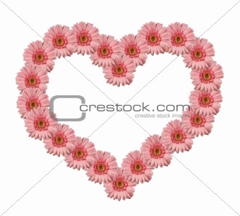 Heart of pink flowers