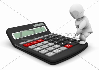 Person with calculator